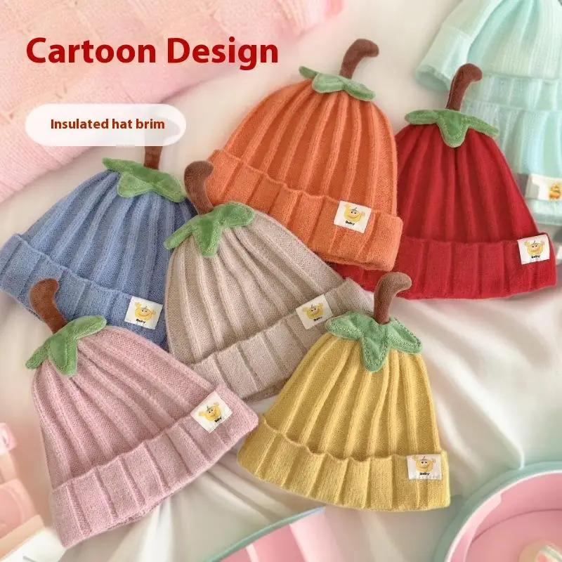 Halloween Baby Pumpkin Hat Infant Kids Pumpkin Beanie Cute Knitted Hat Newborn Beanie Baby Boy Girl 5M-3Y Thanksgiving Cap