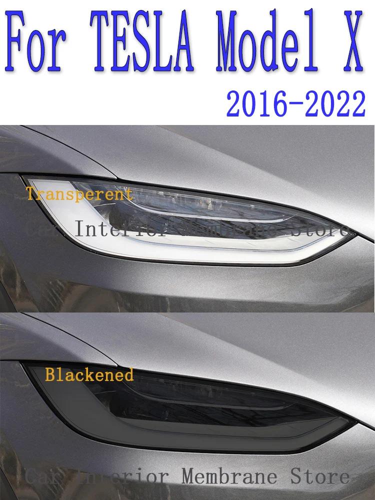 For  Tesla Model X 2016-2022 Car Exterior Headlight Anti-scratch Front Lamp Tint TPU Protective Film Accessories Sticker 