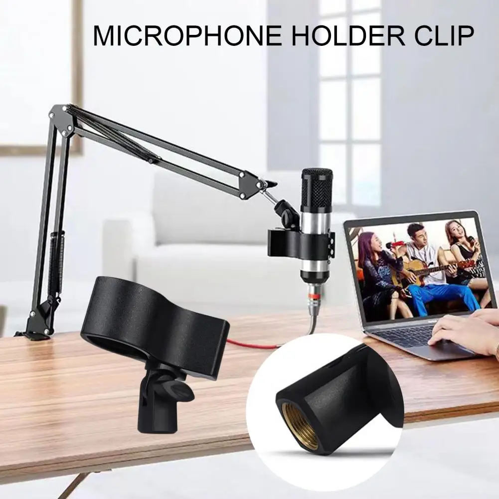 Adjustable Clip For Thicker Handheld Microphones Shockproof Microphone Holder Clip Mount Microphone Mic Clamp Stand Holder