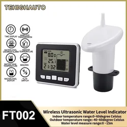 Wireless Ultrasonic Water Level Indicator Gauge Water Tank Sensor Liquid Level Sensor Temperature Meter Wireless Depth Gauge