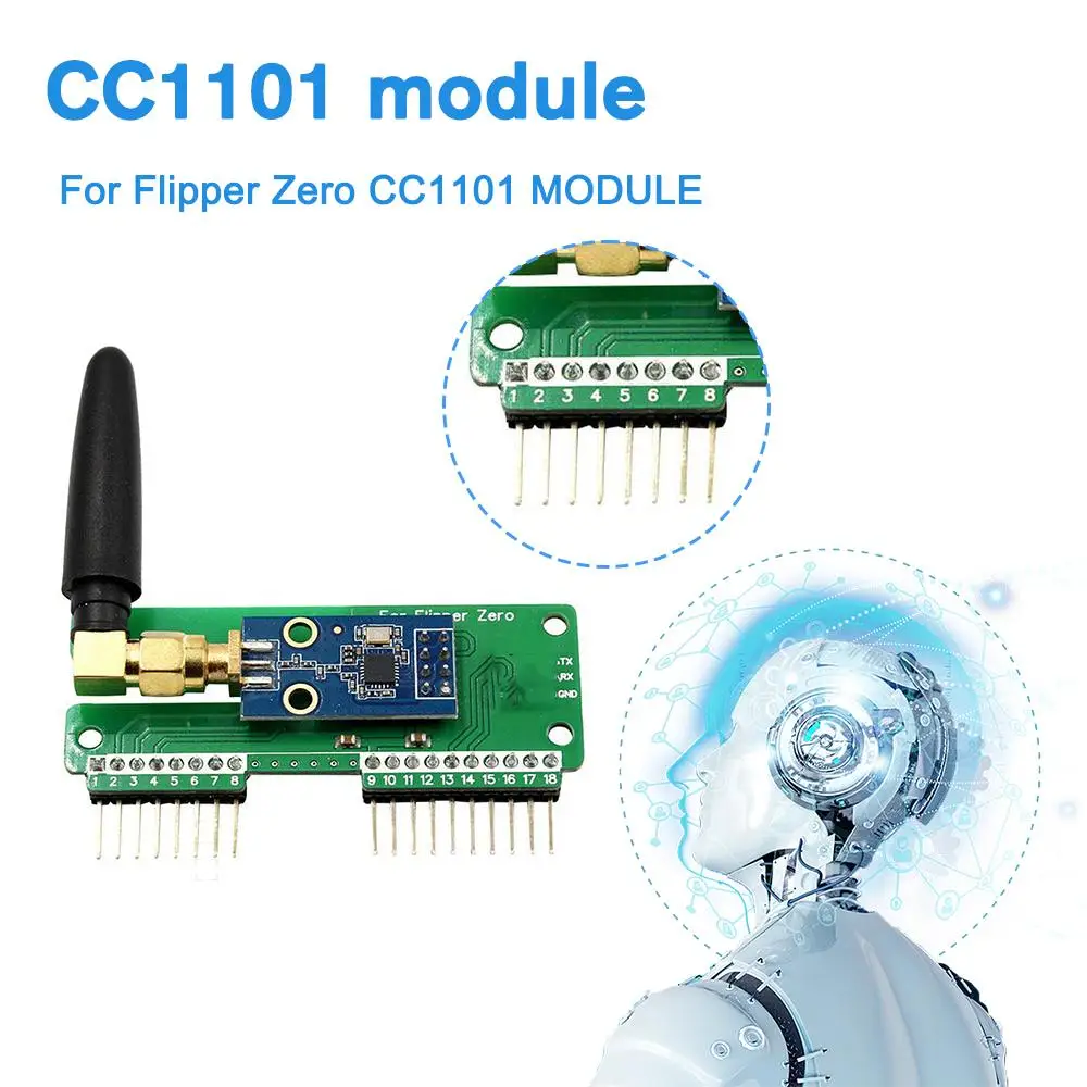 For Flipper Zero CC1101 SubGhz 433Mhz Long Distance Transmission Wireless Module With Antenna For Flipper Zero Board Q4M6