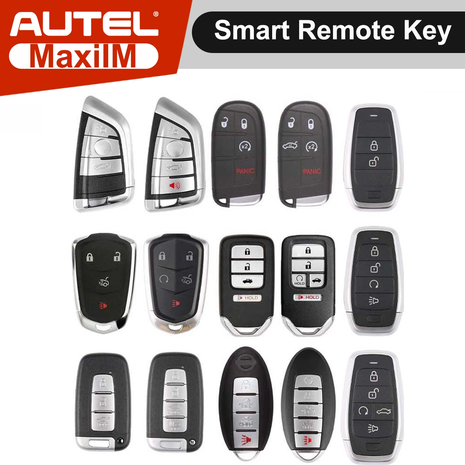 Autel Original Car Key Universal Remote Key Work with KM100, XP200, XP400 PRO Fast Key Generation Reprogrammable Car Smart keys