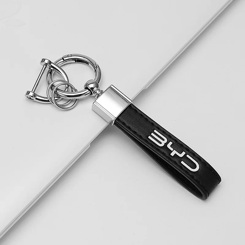 جديد الرجال النساء الفاخرة جلد الغزال المفاتيح شعار BYD Keyrings ل BYD تانغ هان DM Atto 3 ختم دولفين سيارة المفاتيح اكسسوارات #3