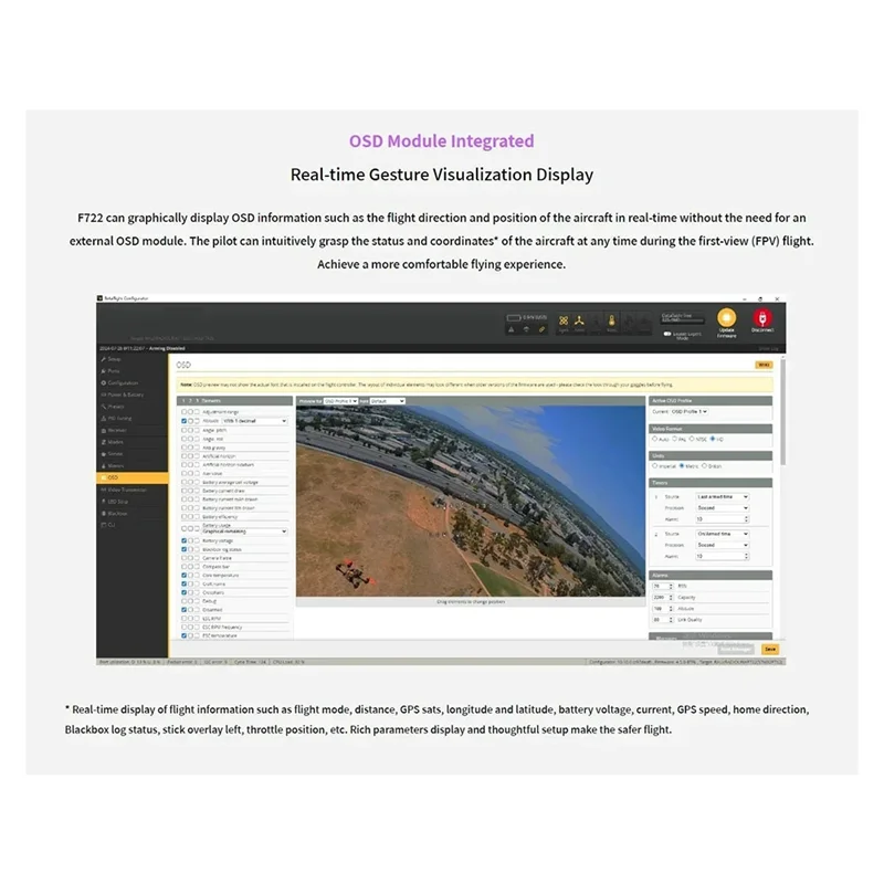 SQPP-F722 Контроллер гоночного полета Встроенный экранный диск BEC с открытым исходным кодом Betaflight Поддержка нескольких изображений 3-6S Батарея Rc