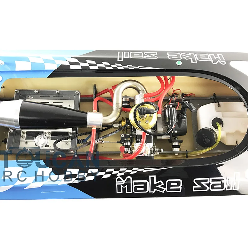 DTRC Toucanhobby G30C 30CC Blue Fiber Glass Gasoline Racing ARTR RC Boat W/O Radio System Servos