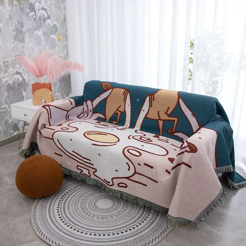 New Nordic Sofa Towel Fully Covered Ins Sand Release Lazy Sofa Cushion Sofa Cover Single and Double Blanket