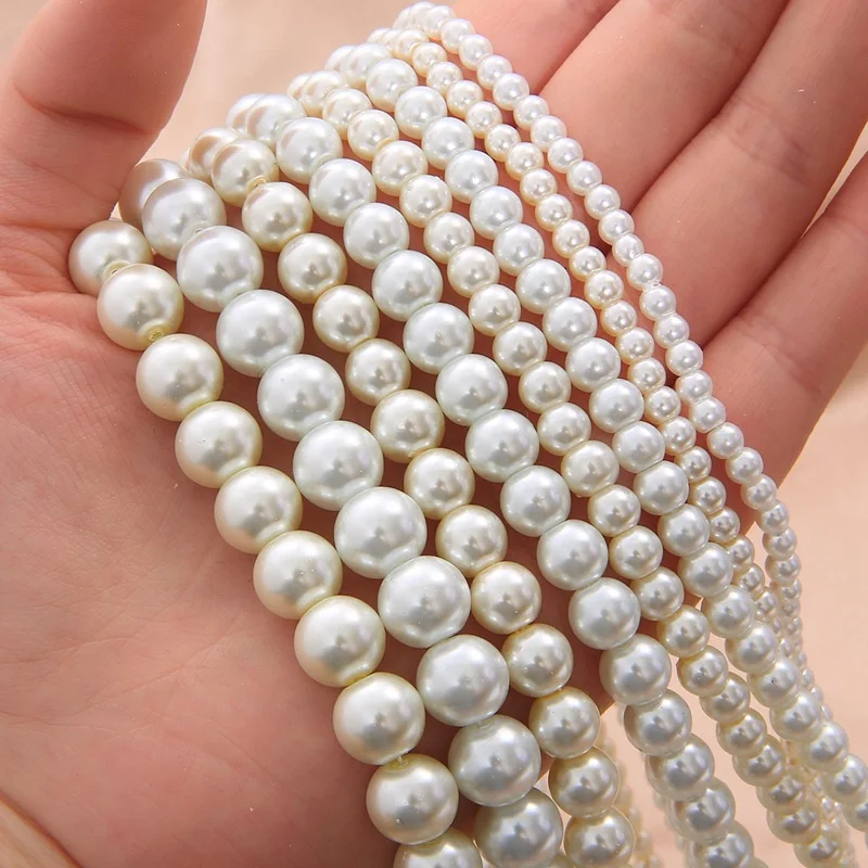 6/8/10mm Mixed Colors Glass Imitation Pearls Round Loose Beads for DIY Bracelet Earrings Necklace Jewelry Making Garment
