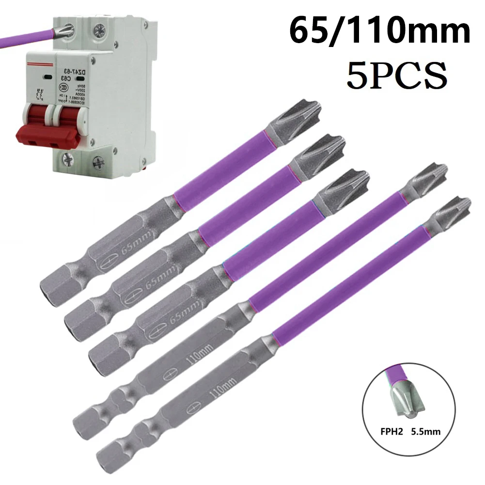 

5 шт. 65/110 мм Магнитные специальные шлицевые крестовые отвертки FPH2 для электрических переключателей ремонтные детали для электрических отверток