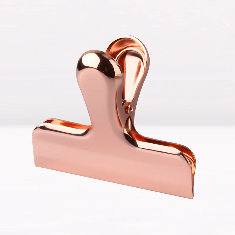 1pc Stainless Steel Rose Gold Black Snack Sealing Clip Nordic Style Food Clip Household Multifunctional File Bill Clip