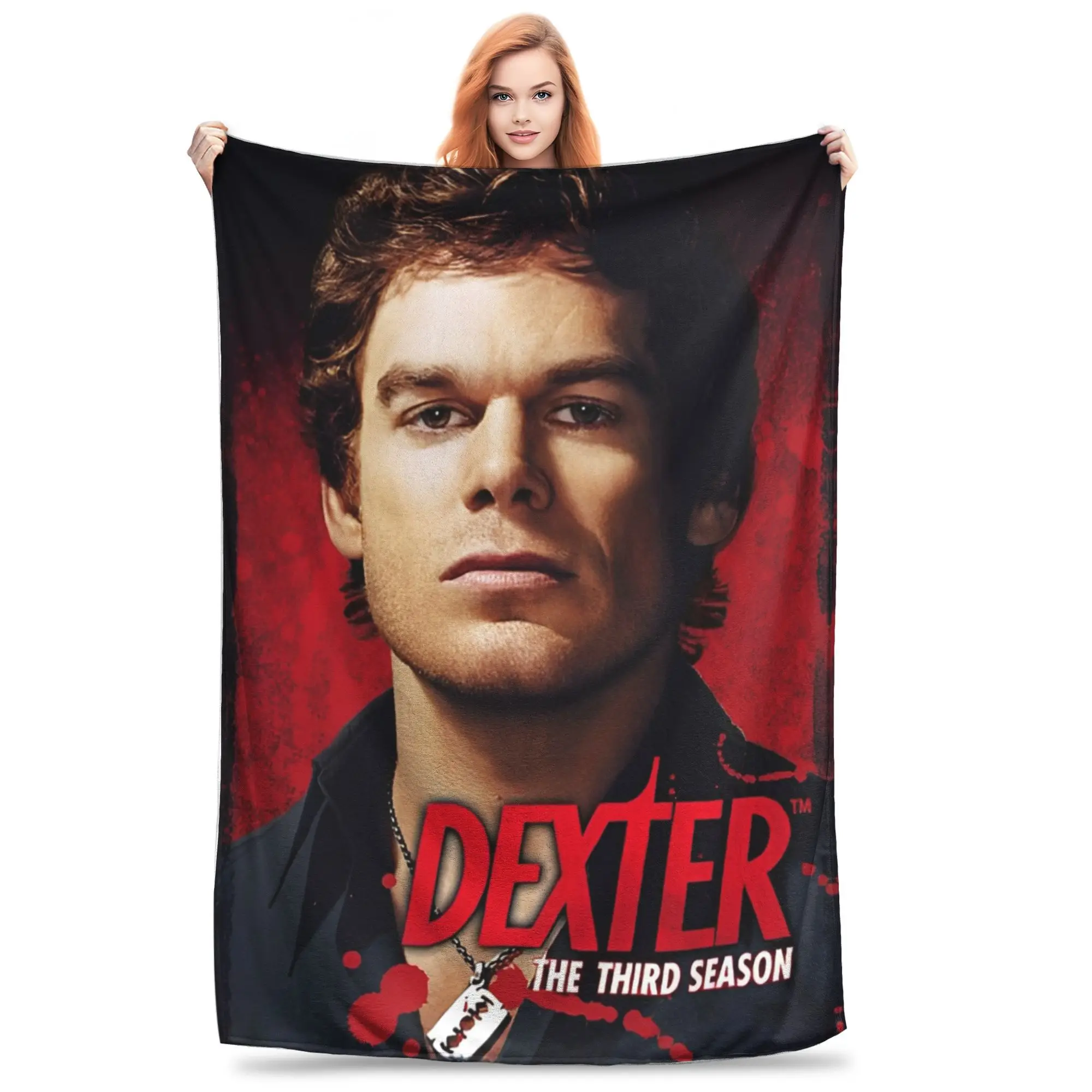 

Dexter Morgan 3 Flannel Throw Blankets Blanket for Sofa Office Ultra-Soft Bedroom Quilt