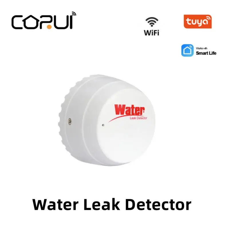 CORUI Tuya WIFI Tank Full Water Linkage Alarm Smart Water Immersion Sensor Smart Life Remote Control Water Leak Detector