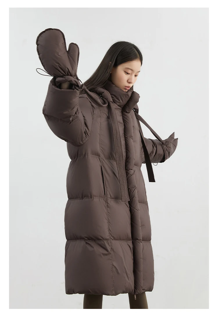 CHIC VEN New Women Down Coats Solid Loose Casual Hooded Down Jacket Female Soft 90 White Duck Down Coat Thick Autumn Winter 2024