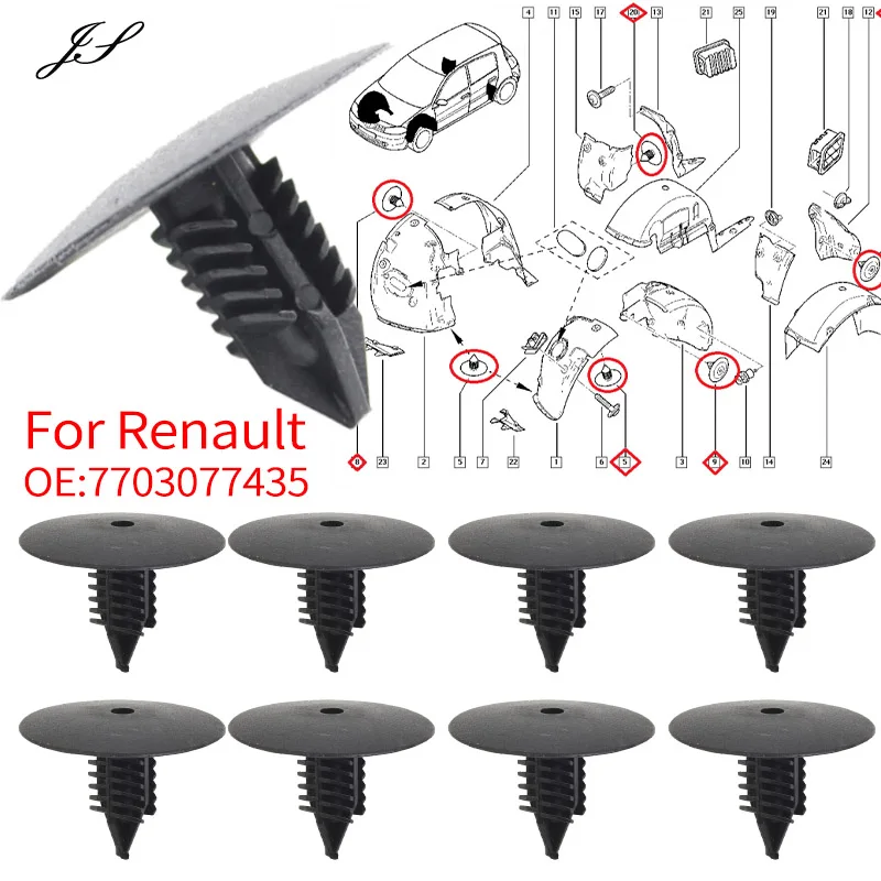 קליפ דחיפה לפנס רכב עבור רנו קליאו אספאס קנגו לגונה לוגן מאסטר מגאן סיניק מודוס טראפיק טווינגו ול סאטיס