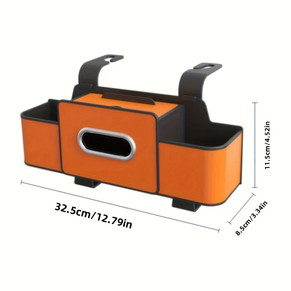 منظم مقعد السيارة الفاخر مع صندوق مناديل وخطافات قابلة للتعديل. راتينج ABS متين. سهلة التركيب. تسوق الآن!