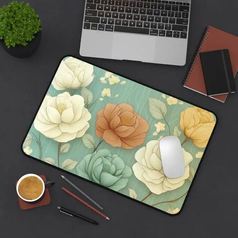 

Beautiful Floral Mouse Pad, Office Decoration for Women,XXL Non-Slip Waterproof Gaming Desk Mat, Perfect Gift for Plant Lovers