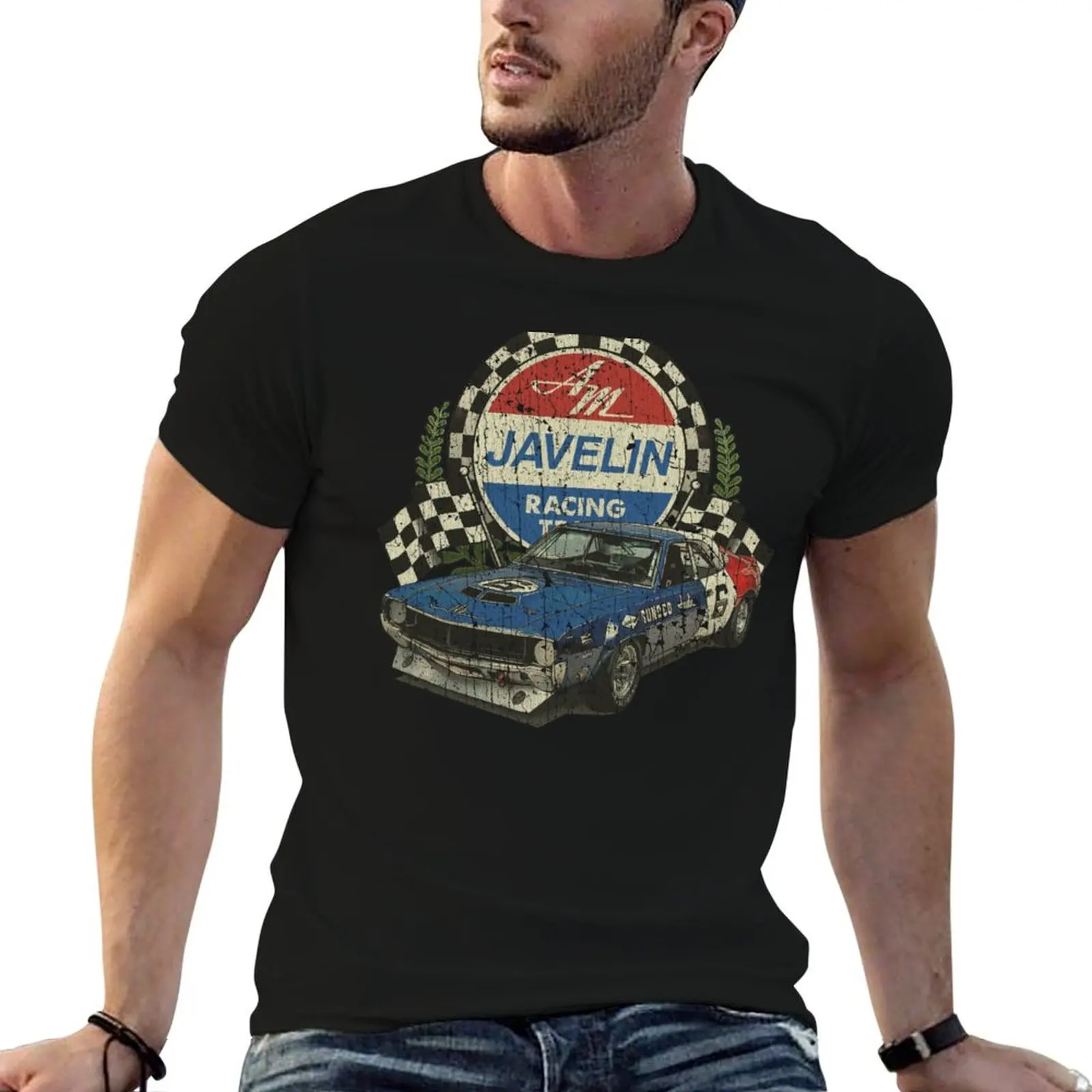Camiseta Racing print AM t personalizada Javelin lujo 1970 camiseta hombre