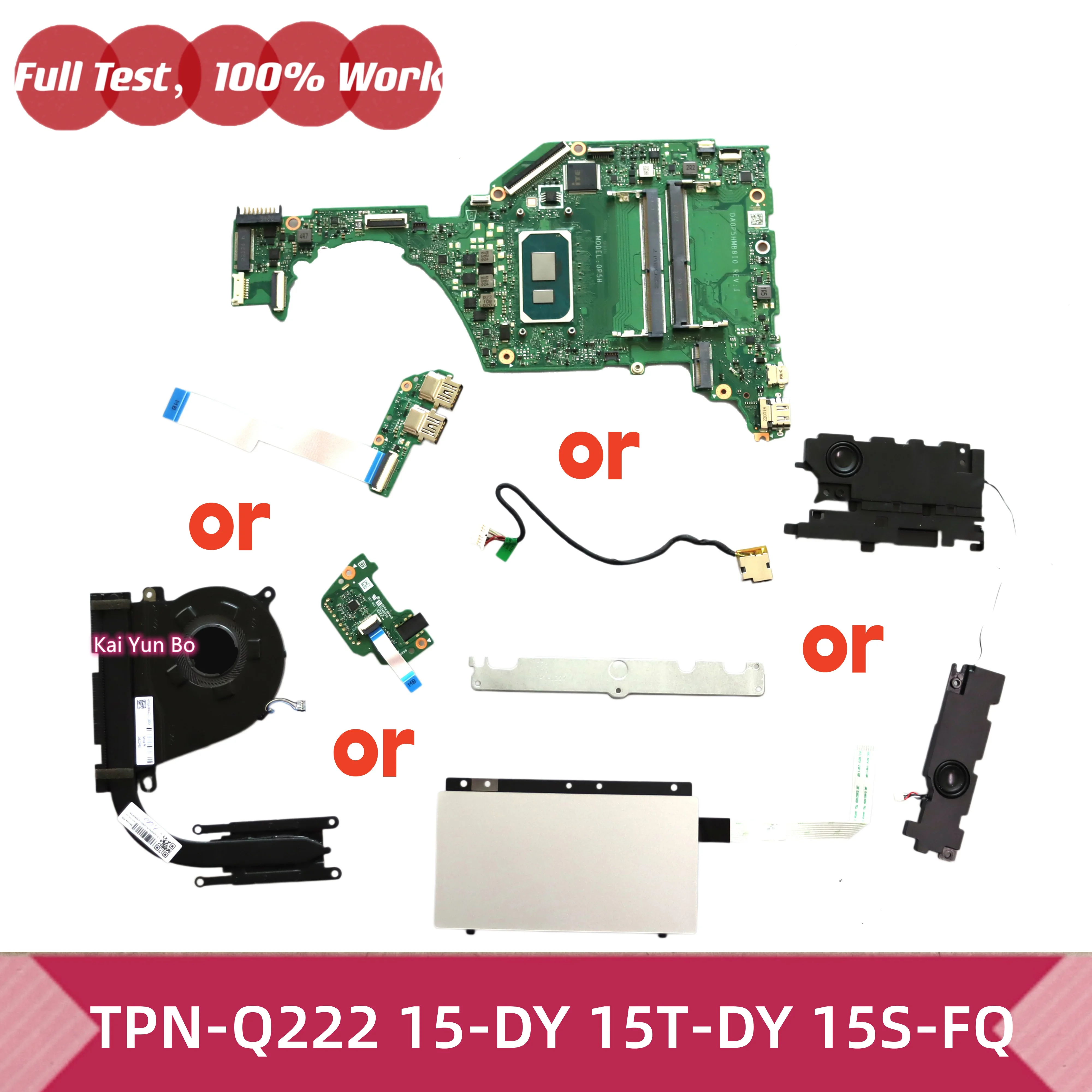 M27755-001 L68133-001 DA0P5DTH8B1 DA0P5DTB8B0 Placa Base para Portátil HP TPN-Q222 15-DY 15T-DY 15S-FQ DA0P5HMB8I0 con Touchpad, Disipador de Calor, Ventilador, Altavoz, USB, Botón de Encendido, Ranura SD y Audio