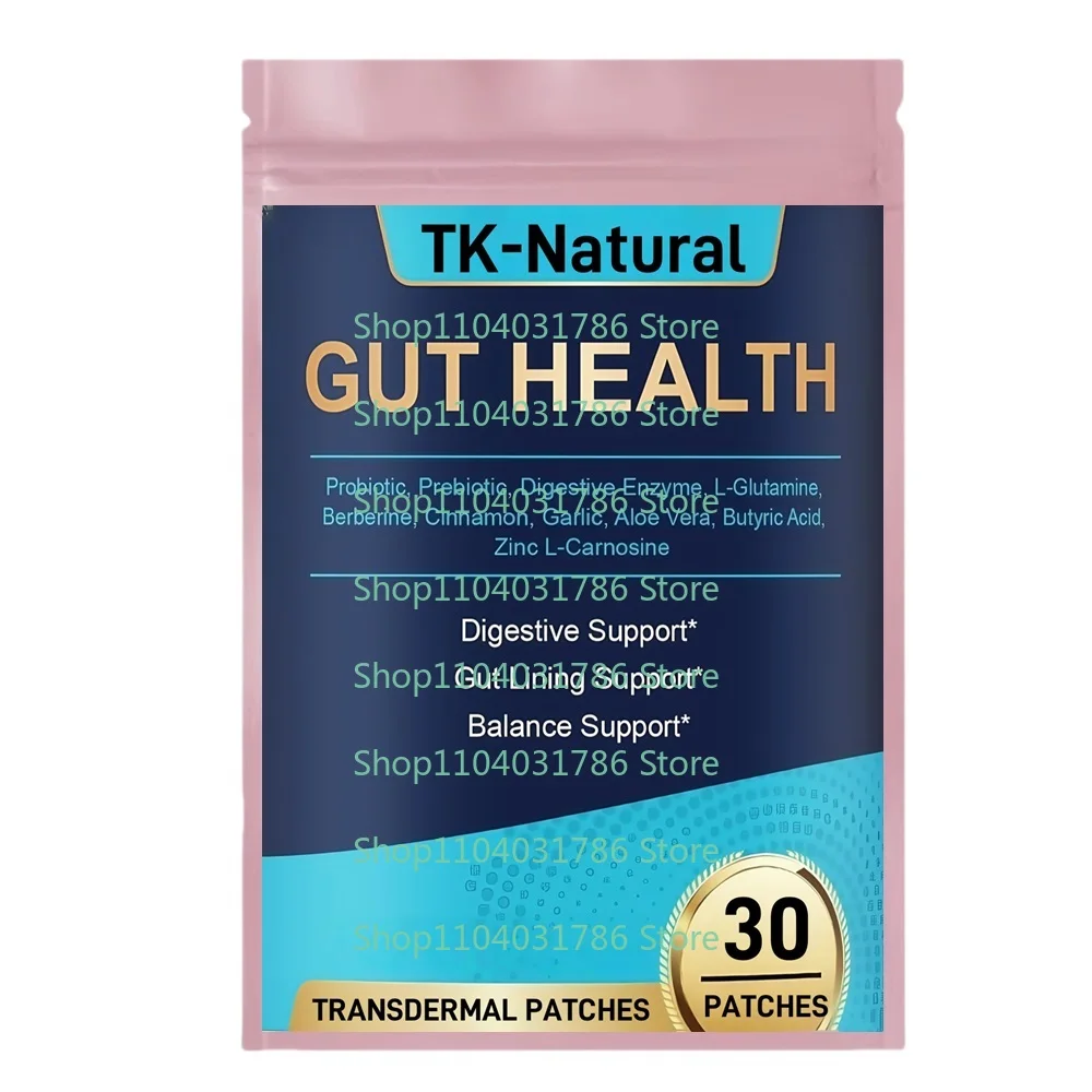 30 رقعًا لصحة الأمعاء عبر الجلد مع البروبيوتيك، والإنزائم الهضمية لبريبايوتيك للأمعاء والهضم، والمناعة، والجلد