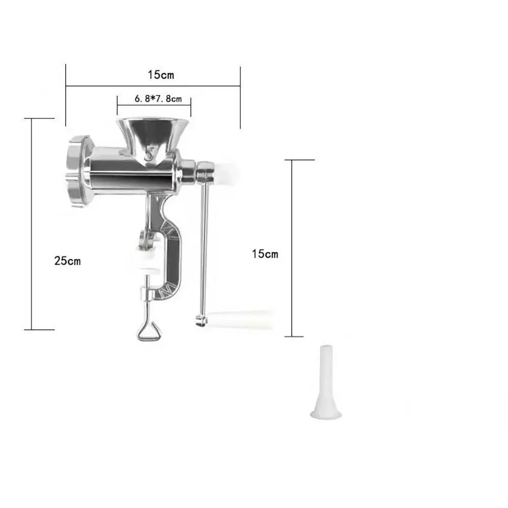 Heavy Duty Meat Mincer Grinder Durable Manual Adjustable Sausage Filler Hand Operated Aluminum Alloy Filling Machine Household