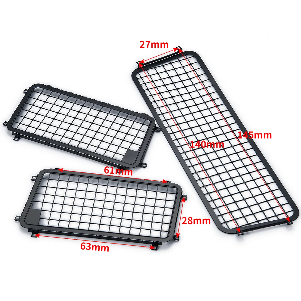 MIBIDAO RC Car Metal Side & Rear Window Mesh Protective Mesh For 1/10 TRX-4 TRX4 Bronco Car Shell Body Decoration Parts