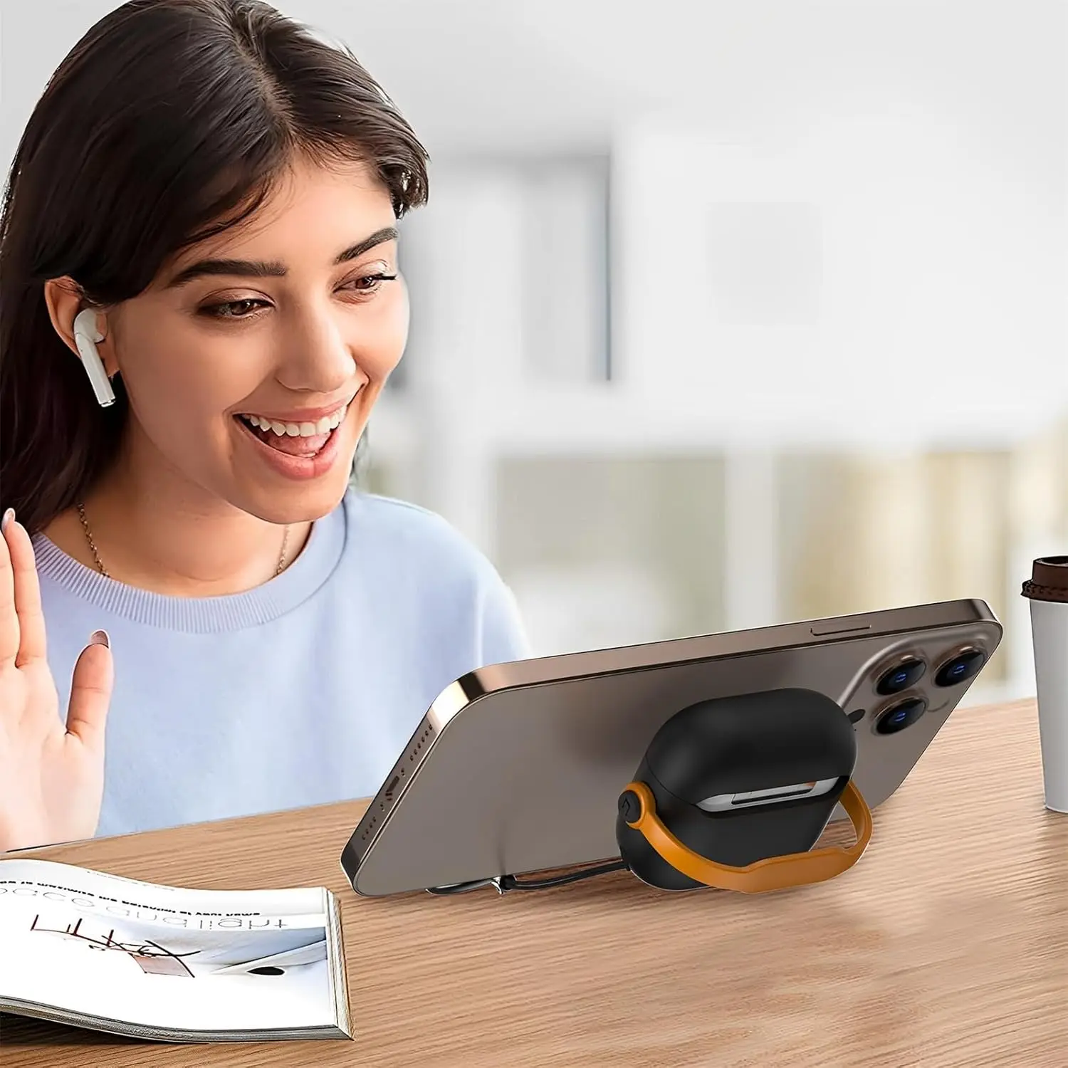 2024 novo para airpods 4 2024 com música fone de ouvido aparência kickstand caso capa kit chaveiro e cordão para airpods pro 2 caso