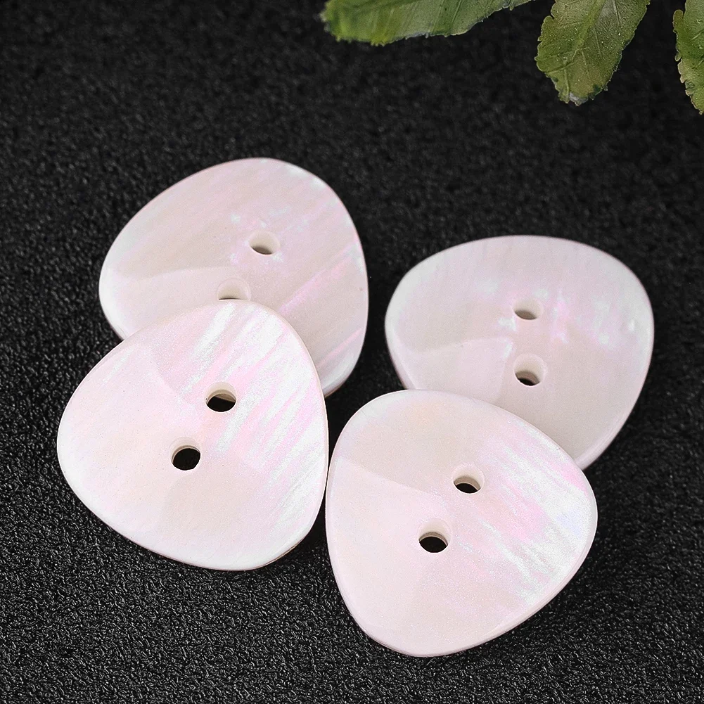 10 Pcs Rounded Triangle Resin Buttons Pearl Shell Material 2 Holes Flat Bottom Sewing DIY Formal Dress Cufflinks Accessories