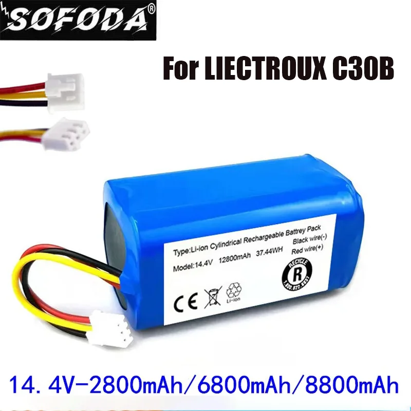 100%.Original.(For C30B).Battery.For.Lirctroux.C30B.Robot.Vacuum.Cleaner.14.4V. 2800mAh,/8800mAh/9900mAh/12800mah Lithium Cell