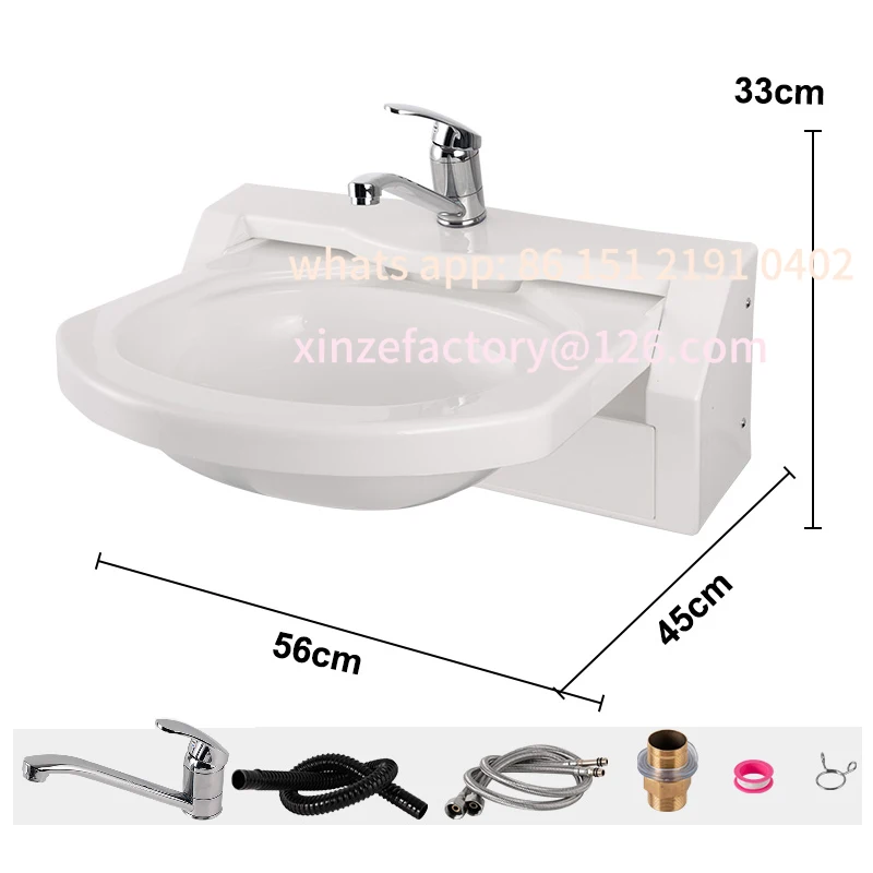 

Customizable Folding Sink with Faucet Wash Basin Durable Bathroom For Boat Caravan Motorhome Camper