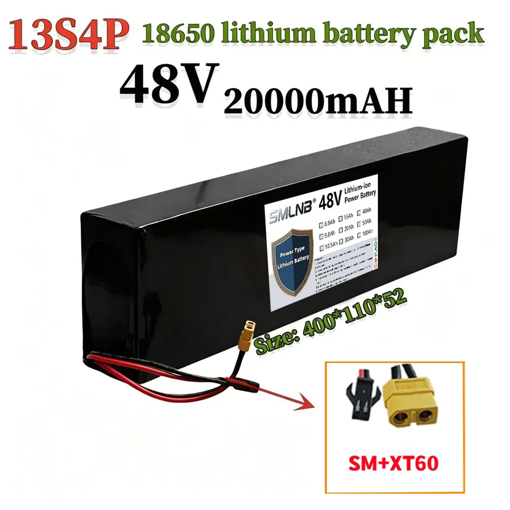 13S4P 48V 20000mAh 20Ah 18650 Lithium Battery Pack with BMS Suitable for Kugoo M4/M4 Pro/Max Speed To Replace Built-in Batteries image 3