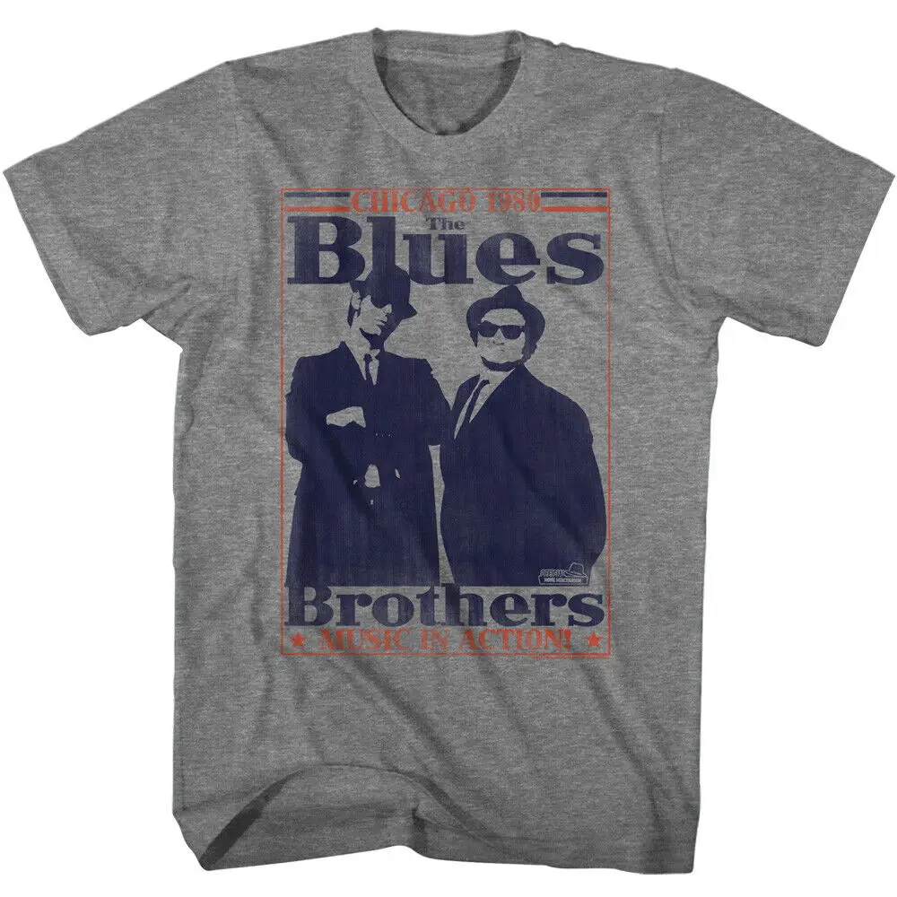 The Blues Brothers Movie Music In Action Chicago T-shirt pour homme, photo en boîte, 1980