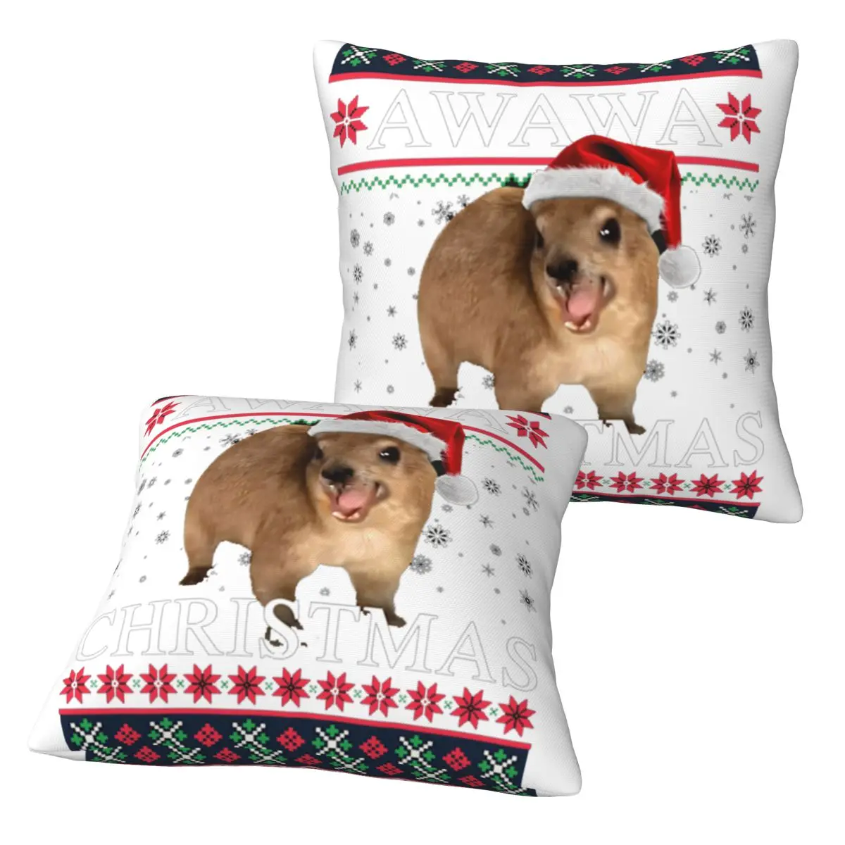 

Rock Hyrax Merry Christmas Ugly Style 2-х предметная квадратная наволочка наволочка Декор подушки Удобная подушка для дома Гостиная