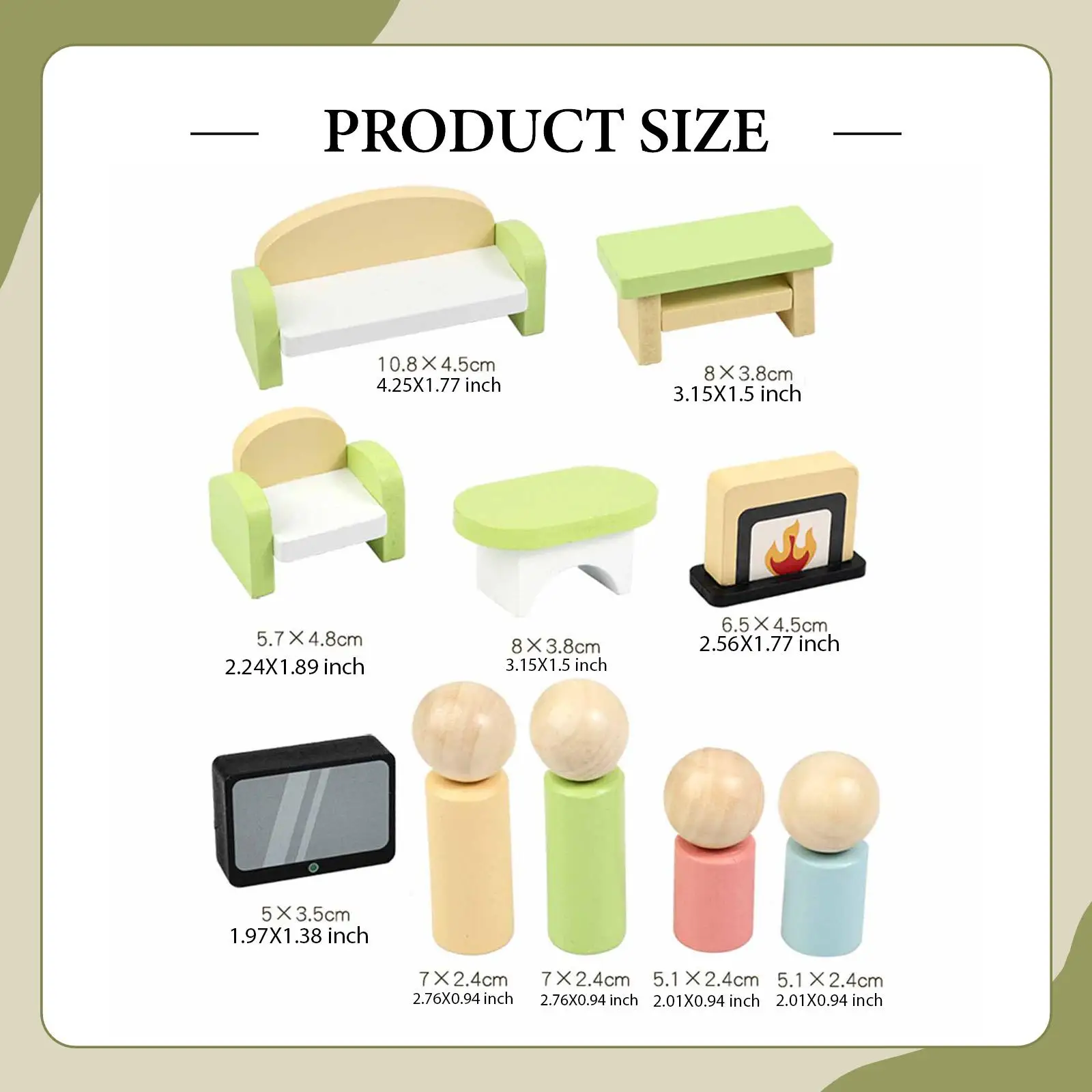 Juego de Muebles de Madera para Casa de Muñecas, Juego de Imitación, Modelo de Muebles Pequeños, Accesorios para Casa de Muñecas, Juguete para Navidad y Año Nuevo