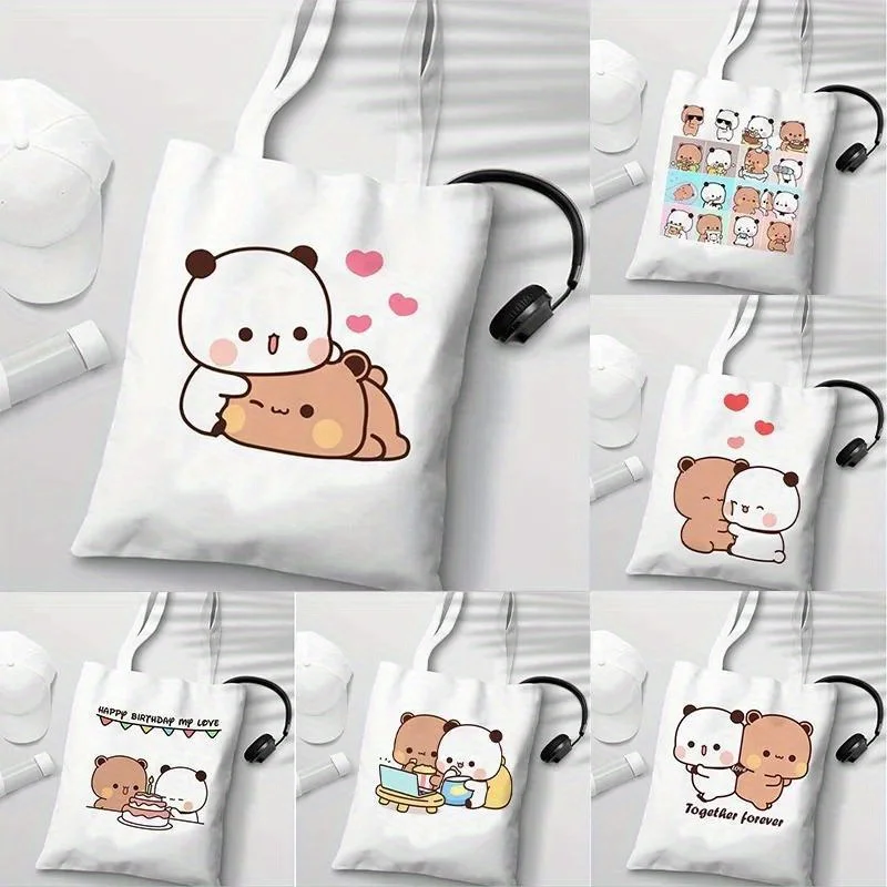 

Bubu Dudu Anime Tote Bag Foldable Shopping Bag Canvas Tote Bag Aesthetic Canvas Reusable Fashion Shopping Bag Female