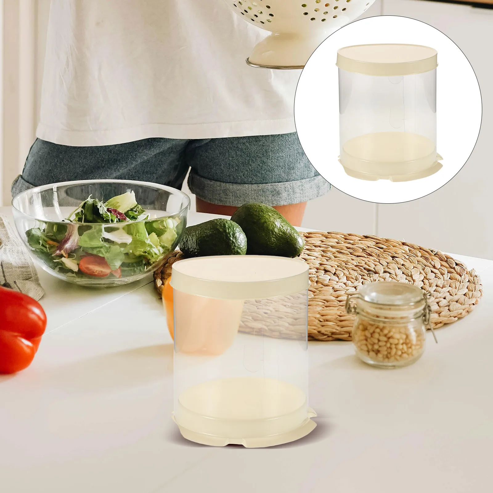 

10pcs Clear Mini Cake Packaging Box For Desserts Transparent Portable Plastic Dessert Boxes Small Round Cake Carrier Boxes