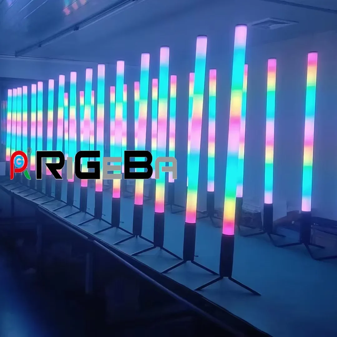 

Беспроводная уличная светодиодная пиксельная трубка 360° с DMX и управлением через приложение, смешанные цвета, 8 шт., IP65, с кейсом для мероприятий