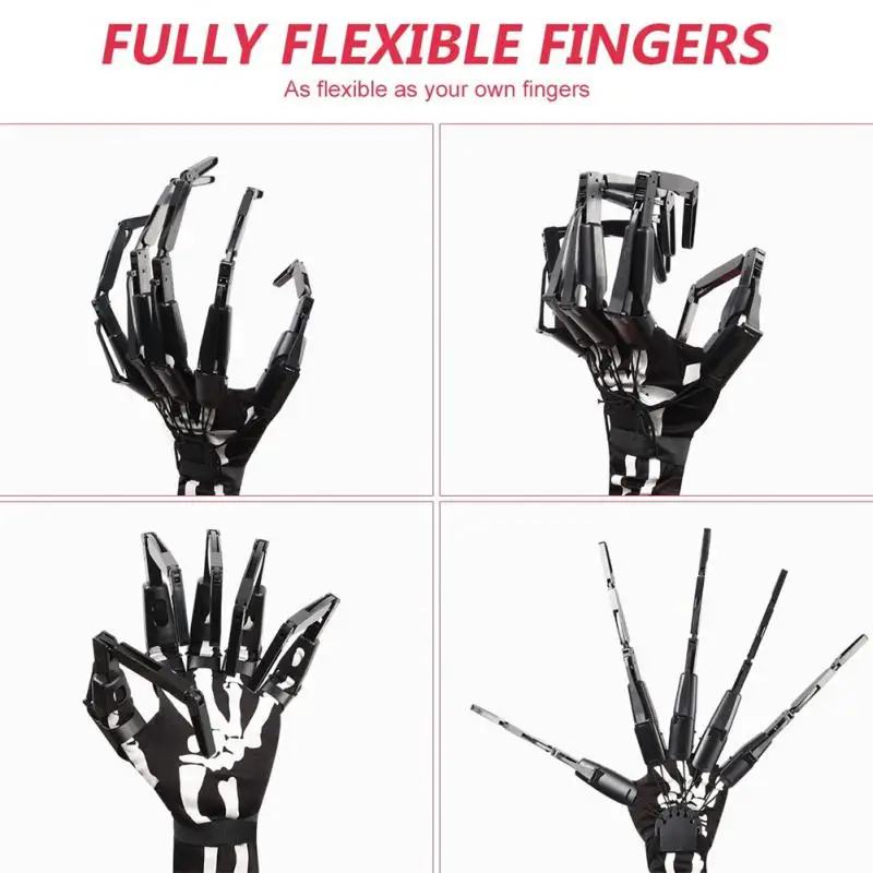 Creative Articulated Fingers Halloween Fingers Gloves Extensions Halloween Decoration Props Horror Ghost Claw Movable Finger