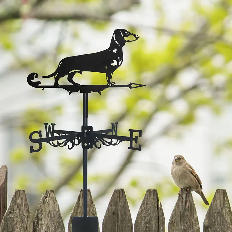 Animal Wind Vane Metal Animal Dog Ornament Standing Roof Wind Direction Indicator For Outdoor Garden Yard Shed Home Fence Post view 4