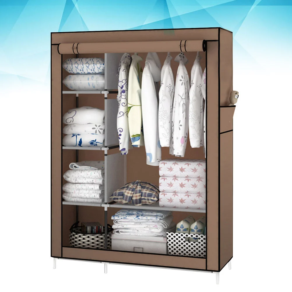 

Wardrobe Portable Closet Fabric Storage for Hanging Clothes with Shelf Simple Organizer