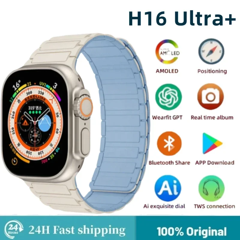 

Оригинальные умные часы Hello Plum H16 Ultra Plus, 49 мм, версия AMOLED-экрана, компас, 1 ГБ ПЗУ, смарт-часы с местным альбомом для мужчин и женщин