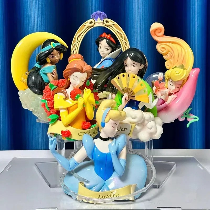 Decoração de caixa cega artística Disney spot, boneca, neve branca, Ariel Mulan, presente de Natal e aniversário, série Reflexão