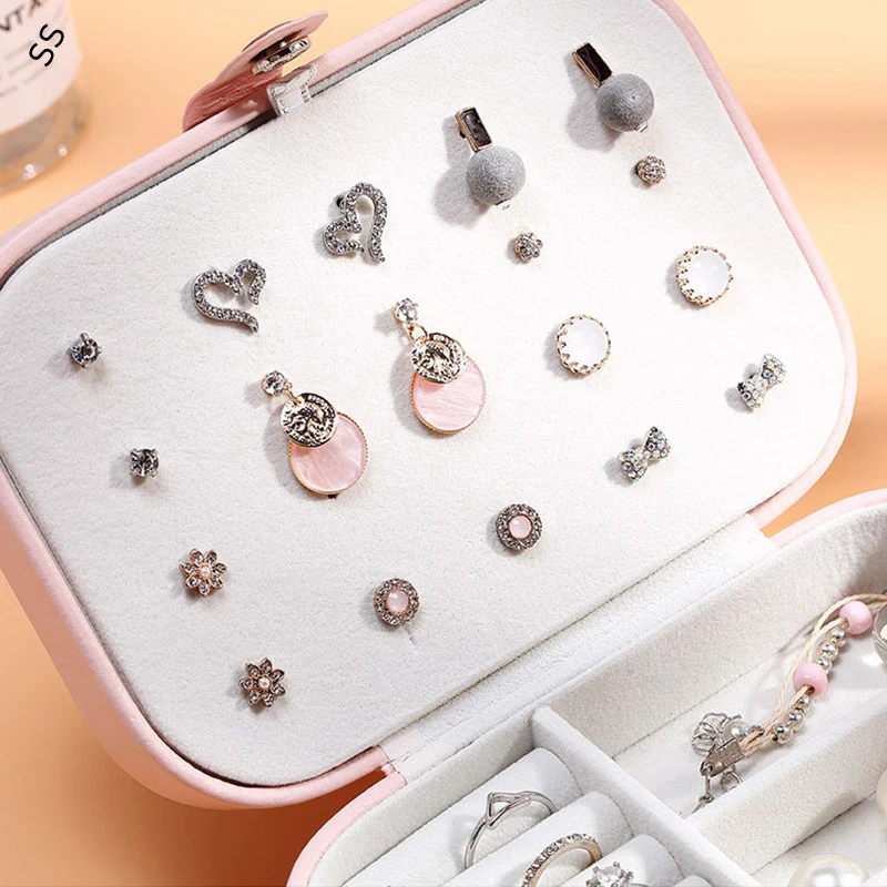 Multi-color Options Single Layer Jewery Storage Boxes Fashion Necklaces Rings Earrings Accessories PU Carrying Cases& Displays