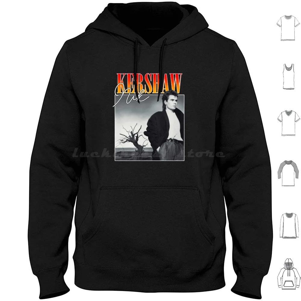 Sudaderas con capucha estilo vintage de Nik Kershaw, manga larga, Nik Kershaw Vintage 80s