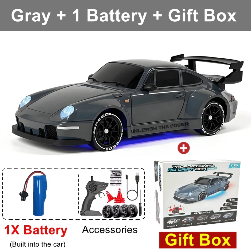 4WD RC Drift Auto Met LED Licht 2.4G Radio 20 KM/u Hoge Snelheid Afstandsbediening Racewagens Voertuig Model Speelgoed Cadeau voor Jongen Meisje Kid