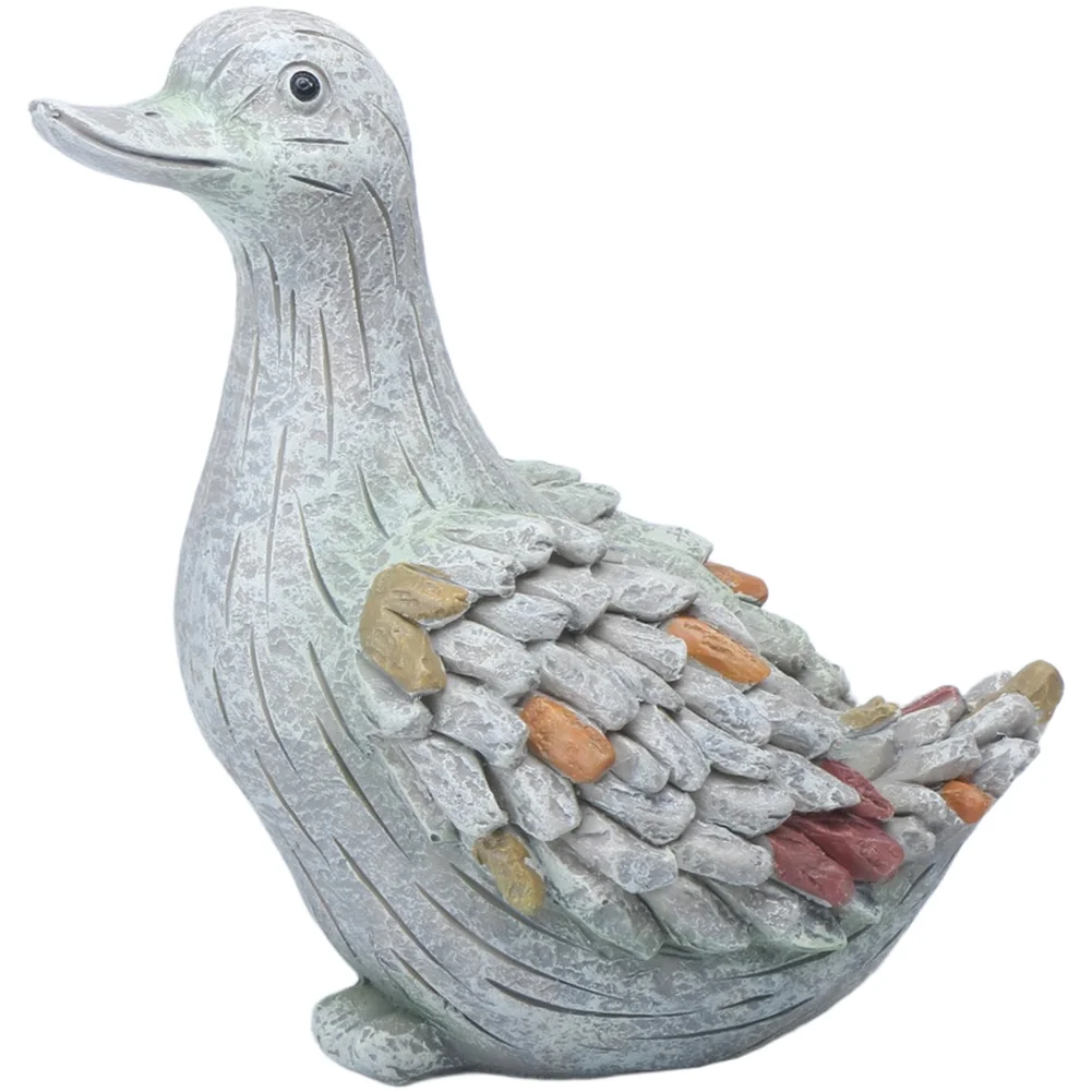 Outdoor Resin Duck Statue for Garden Pond and Patio Decoration with Naturalistic Animal Appearance and Weatherproof Construction