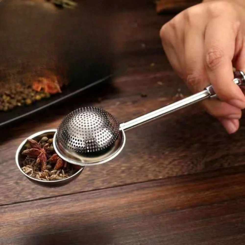 304 Stainless Steel Tea Infuser Strainer Mesh Teaspoon Filter Metal Loose Leaf Tea Bag Strainer Kitchen Teaware Kitchen Tea