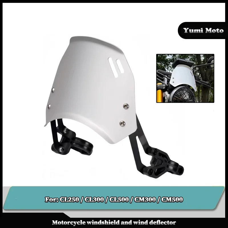 

Motorcycle Aluminium Front Windscreen Windshield Wind Shield Visor Airflow Deflector For Honda CL250 CL300 CL500 CM300 CM500