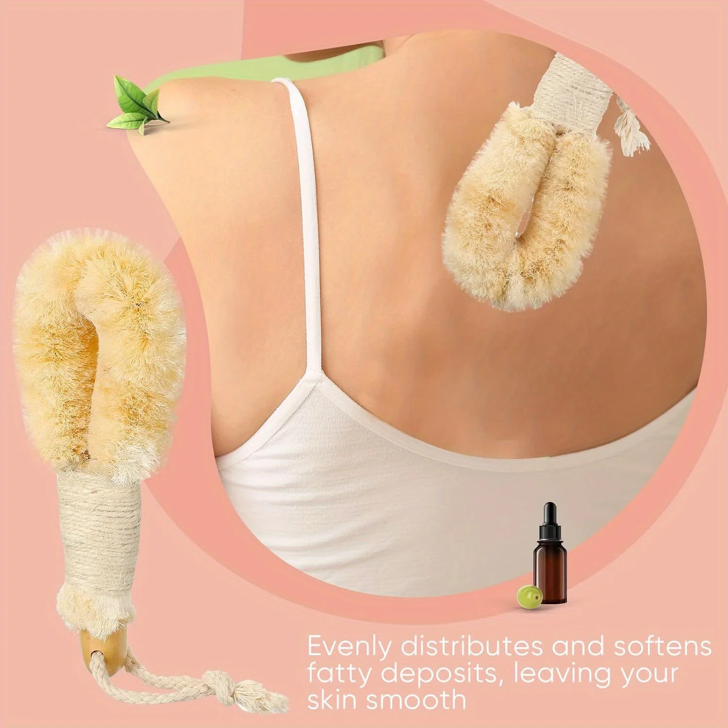 ألياف فرشاة السيزال للجلد الجاف والجسم لتحسين الدورة الدموية وتقشير الجلد وتقليل السيلوليت وأدوات العناية والاستحمام والاستحمام