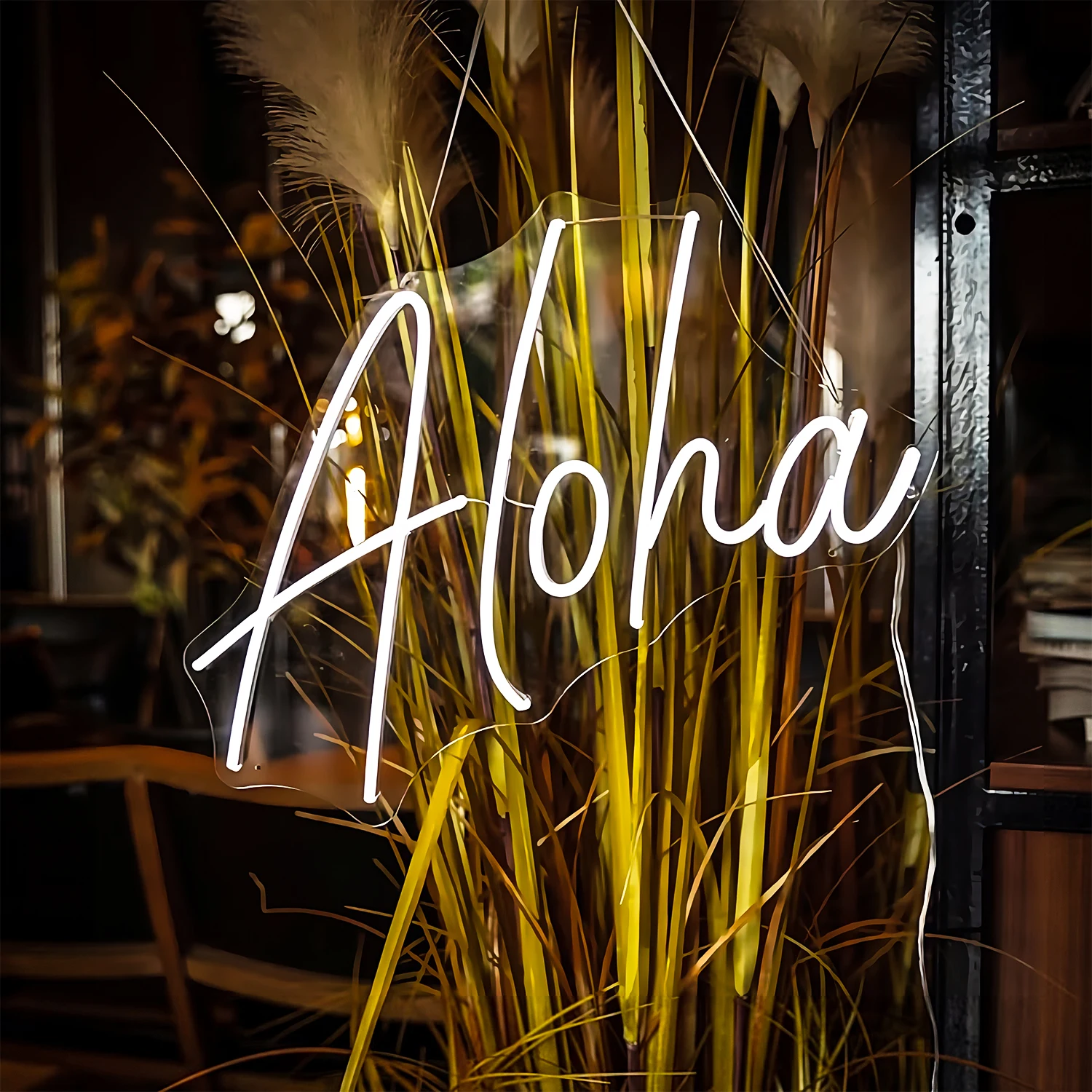 Aloha Neon LED Sign Home Decor Bedroom Living Room Office Studio Gym Restaurant Coffee Shop Hotel Mall Wall Decor Glow Neon Ligh