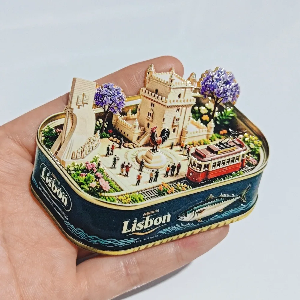 Portugal Lisbon Fridge Magnets Metal Material New York London Travel Souvenirs Budapest Barcelona Berlin Tokyo Fridge Stickers