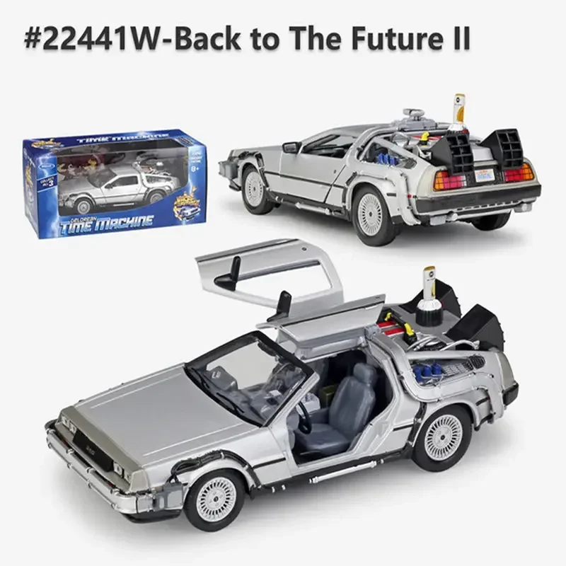WELLY 1:24 Regreso al futuro máquina del tiempo modelo de coche de aleación fundida DMC-12 Delorean coche de juguete de Metal regalos colección modelo de coche